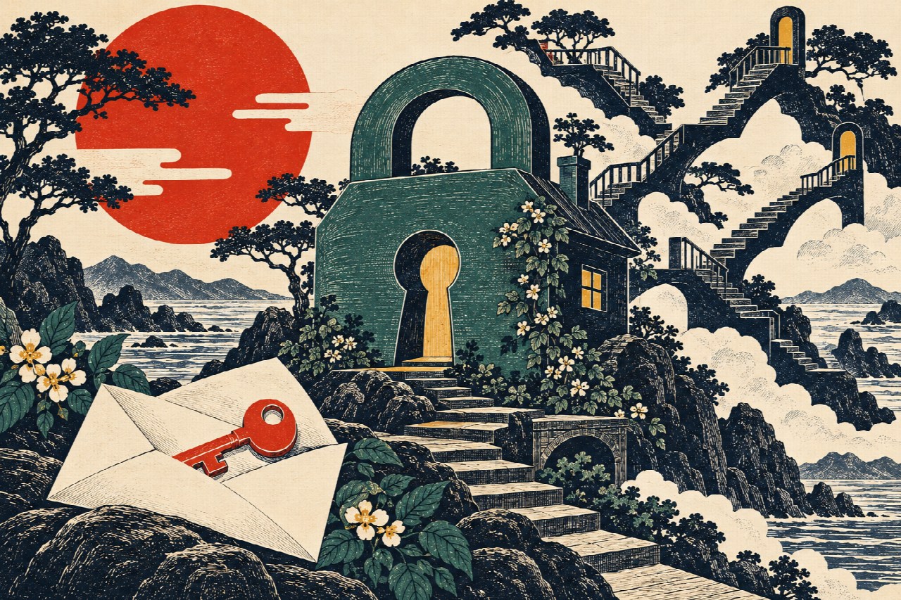 鍵のかかった家と、封筒に備えた予備の鍵